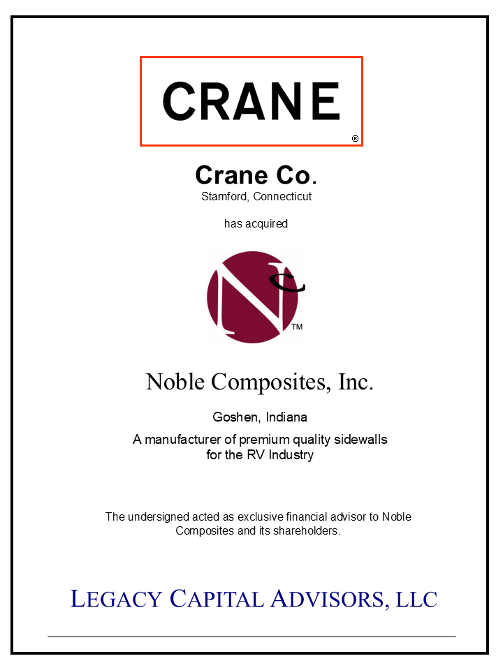 Noble Composites transaction tombstone