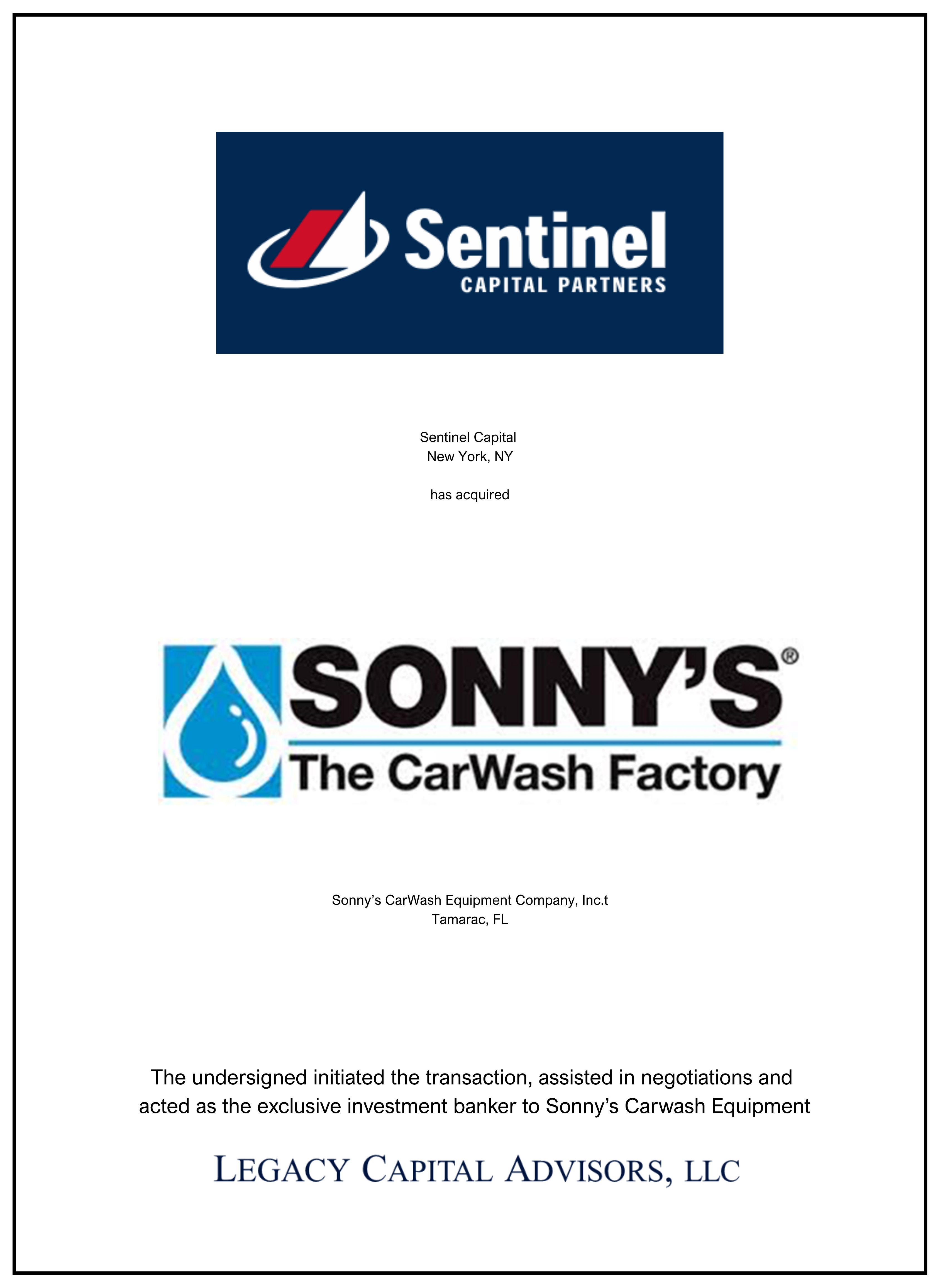Sonny's transaction tombstone
